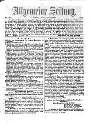 Allgemeine Zeitung Freitag 22. September 1865