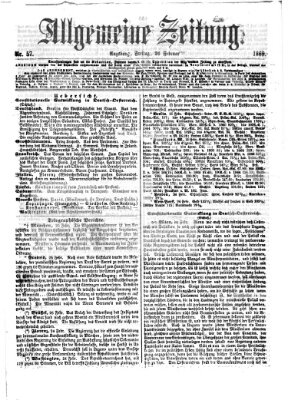 Allgemeine Zeitung Freitag 26. Februar 1869
