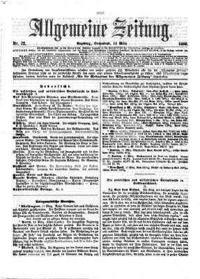 Allgemeine Zeitung Samstag 13. März 1869