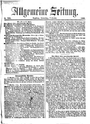 Allgemeine Zeitung Donnerstag 7. Oktober 1869