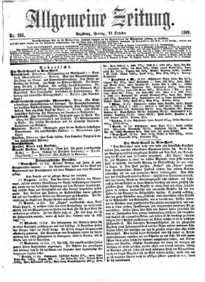 Allgemeine Zeitung Freitag 15. Oktober 1869