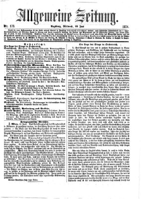 Allgemeine Zeitung Mittwoch 22. Juni 1870