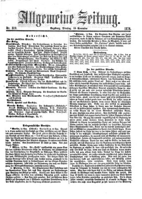Allgemeine Zeitung Dienstag 15. November 1870