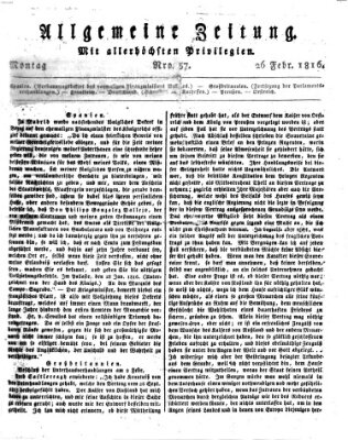 Allgemeine Zeitung Montag 26. Februar 1816