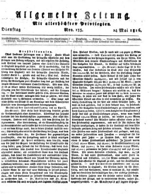 Allgemeine Zeitung Dienstag 14. Mai 1816