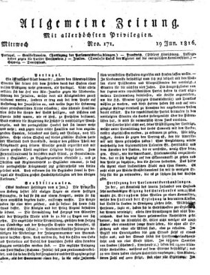Allgemeine Zeitung Mittwoch 19. Juni 1816