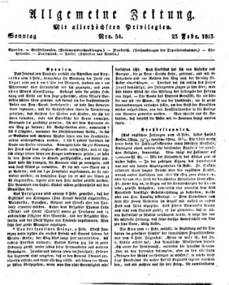 Allgemeine Zeitung Sonntag 23. Februar 1823