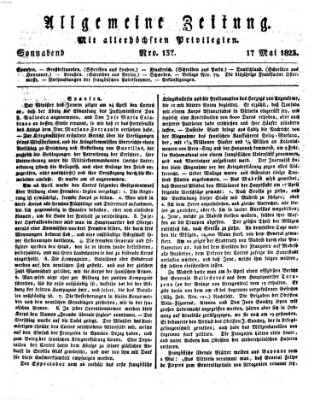 Allgemeine Zeitung Samstag 17. Mai 1823