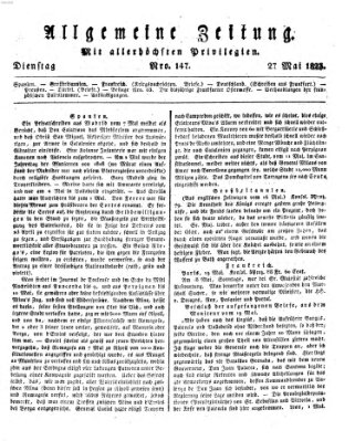Allgemeine Zeitung Dienstag 27. Mai 1823