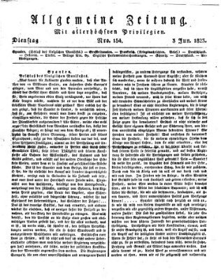 Allgemeine Zeitung Dienstag 3. Juni 1823