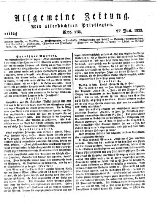 Allgemeine Zeitung Freitag 27. Juni 1823