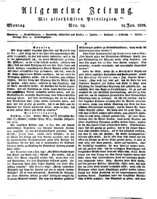 Allgemeine Zeitung Montag 19. Januar 1824