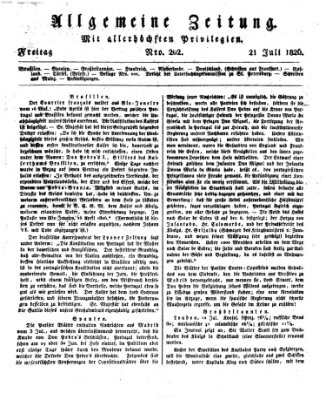 Allgemeine Zeitung Freitag 21. Juli 1826