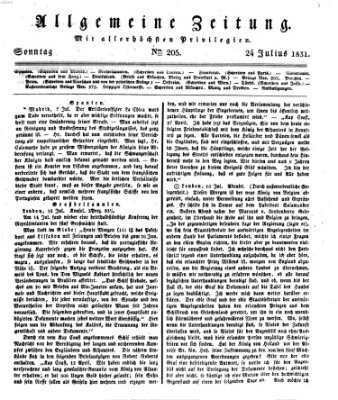 Allgemeine Zeitung Sonntag 24. Juli 1831
