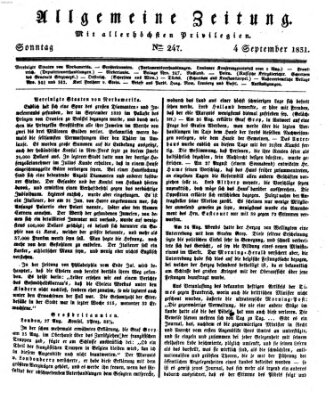 Allgemeine Zeitung Sonntag 4. September 1831