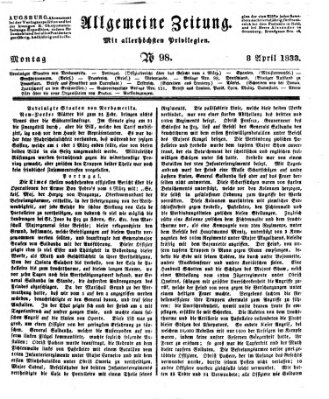Allgemeine Zeitung Montag 8. April 1833