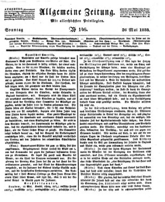 Allgemeine Zeitung Sonntag 26. Mai 1833