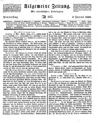 Allgemeine Zeitung Donnerstag 6. Juni 1833