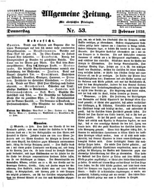 Allgemeine Zeitung Donnerstag 22. Februar 1838
