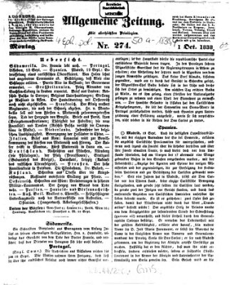 Allgemeine Zeitung Montag 1. Oktober 1838