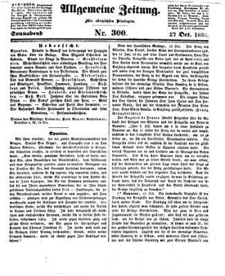 Allgemeine Zeitung Samstag 27. Oktober 1838