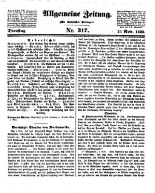 Allgemeine Zeitung Dienstag 13. November 1838