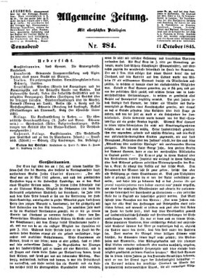 Allgemeine Zeitung Samstag 11. Oktober 1845