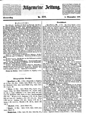 Allgemeine Zeitung Donnerstag 14. November 1850