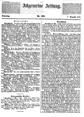 Allgemeine Zeitung Sonntag 8. August 1852