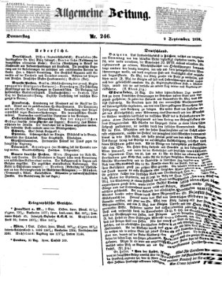 Allgemeine Zeitung Donnerstag 2. September 1852