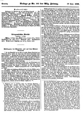 Allgemeine Zeitung Sonntag 19. September 1852