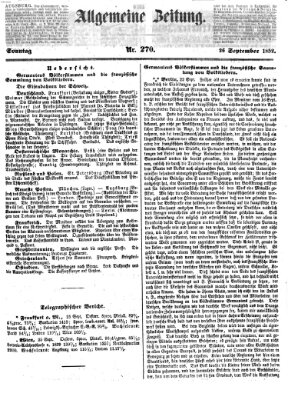 Allgemeine Zeitung Sonntag 26. September 1852
