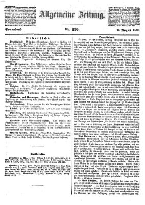 Allgemeine Zeitung Samstag 16. August 1856