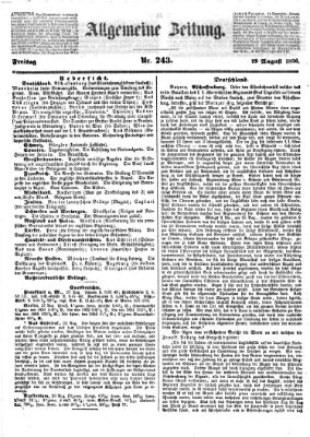 Allgemeine Zeitung Freitag 29. August 1856