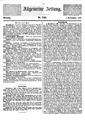 Allgemeine Zeitung Montag 1. September 1856
