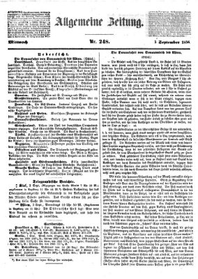 Allgemeine Zeitung Mittwoch 3. September 1856