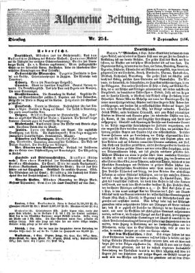 Allgemeine Zeitung Dienstag 9. September 1856