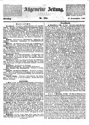 Allgemeine Zeitung Dienstag 23. September 1856