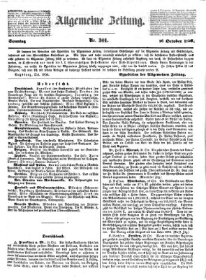 Allgemeine Zeitung Sonntag 26. Oktober 1856