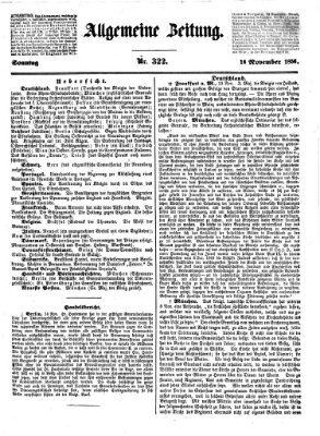 Allgemeine Zeitung Sonntag 16. November 1856