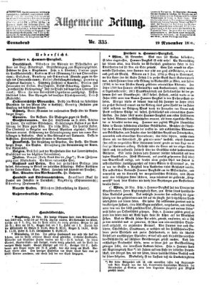 Allgemeine Zeitung Samstag 29. November 1856