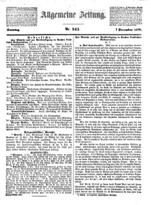 Allgemeine Zeitung Sonntag 7. Dezember 1856
