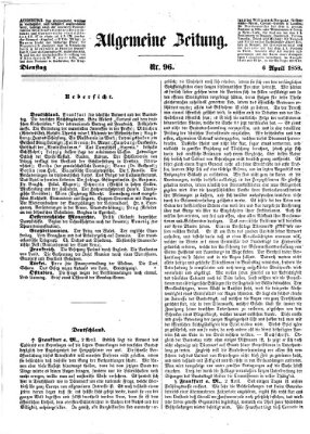Allgemeine Zeitung Dienstag 6. April 1858