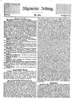 Allgemeine Zeitung Freitag 23. April 1858