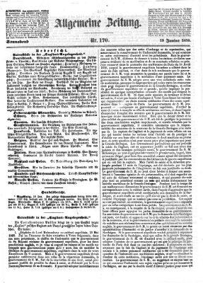 Allgemeine Zeitung Samstag 19. Juni 1858