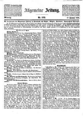 Allgemeine Zeitung Montag 21. Juni 1858