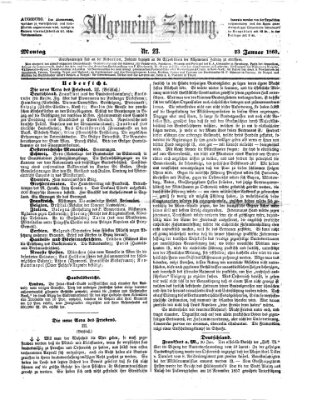 Allgemeine Zeitung Montag 23. Januar 1860
