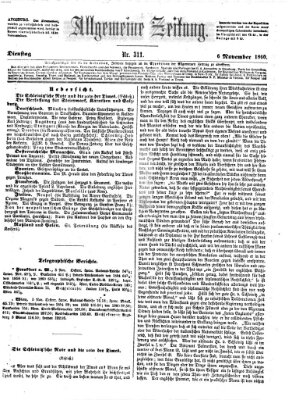 Allgemeine Zeitung Dienstag 6. November 1860