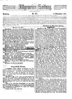 Allgemeine Zeitung Sonntag 25. November 1860
