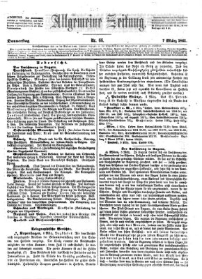Allgemeine Zeitung Donnerstag 7. März 1861